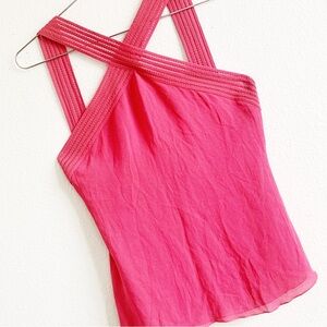 EMPORIO ARMANI vintage layered blouse halter top pink Small 42 elegant chic